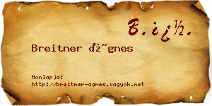 Breitner Ágnes névjegykártya